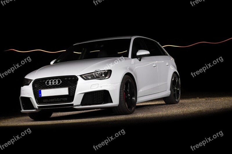 Audi Rs3 Car Night Long Exposure