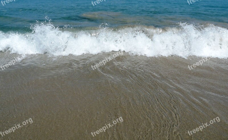 Ocean Waves Beach Water Flowing