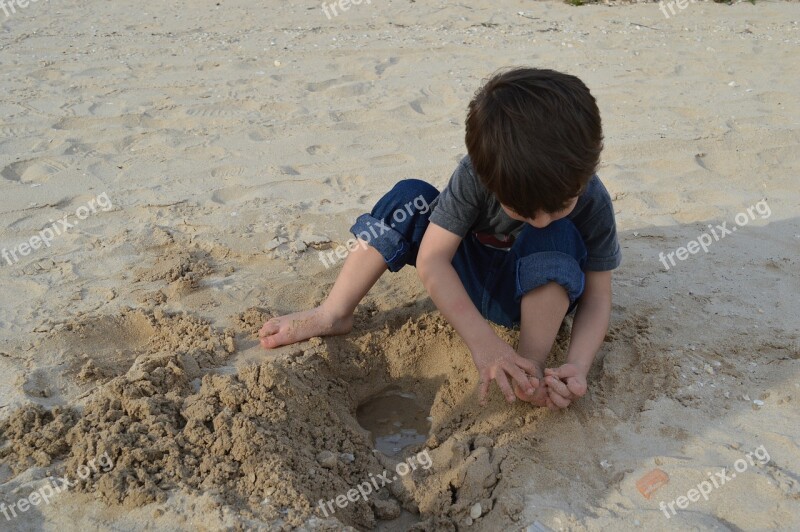 Playing Play Child Sand Joy Of Child