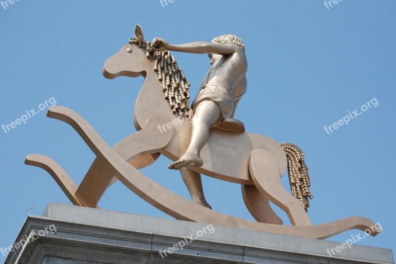 Rocking Horse Child Sculpture London Trafalgar