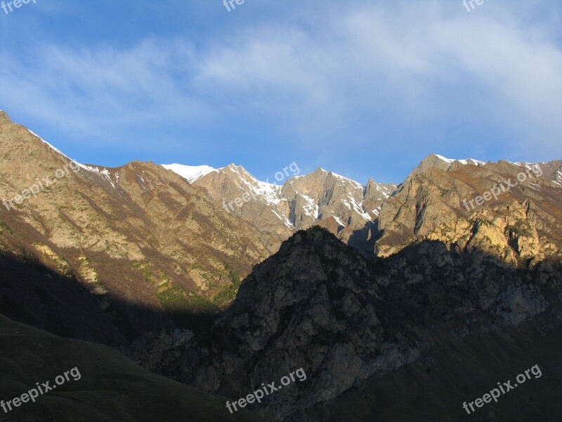 Mountains Morning Sky Chegem Northern Caucasus