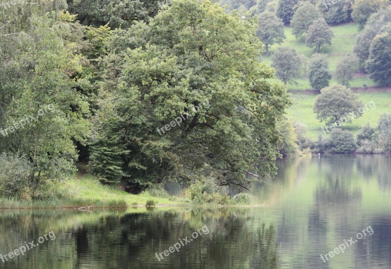 Lake Seascape Landscape Mirroring Atmosphere