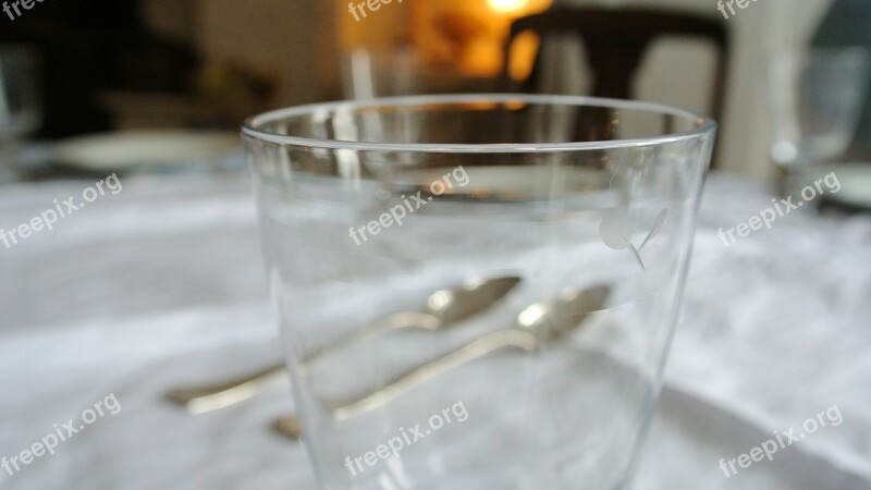 Crystal Silverware Dining Restaurant Macro