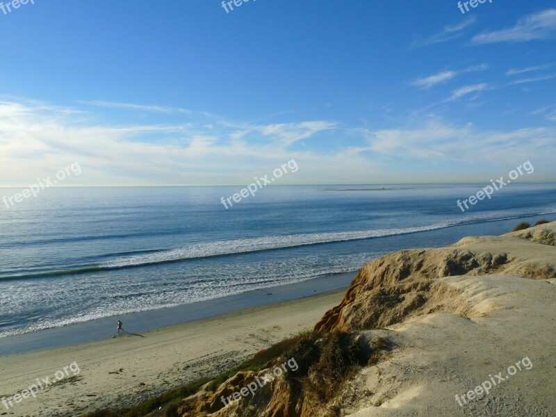 California Beach Sky Seaside Sand