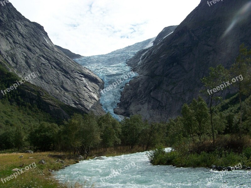 Glacier Norway Landscape Free Photos