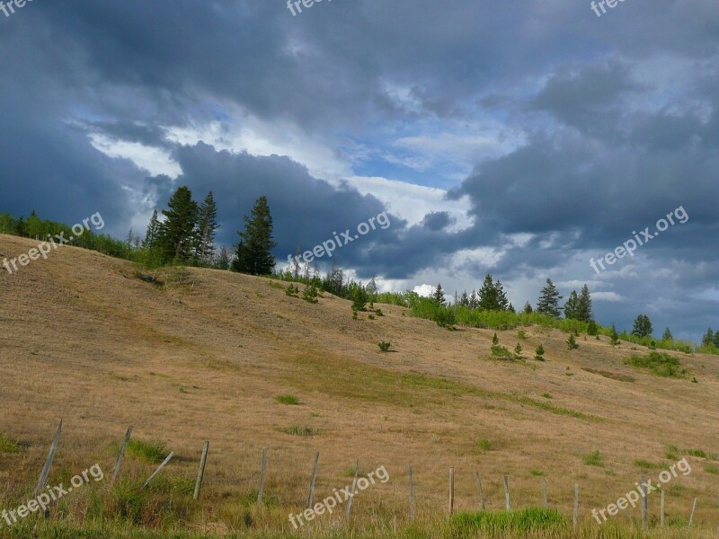 Thunderstorm Dark Clouds Weather Landscape Chilcotin