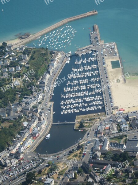 Binic Port Sea Aerial View Plane View