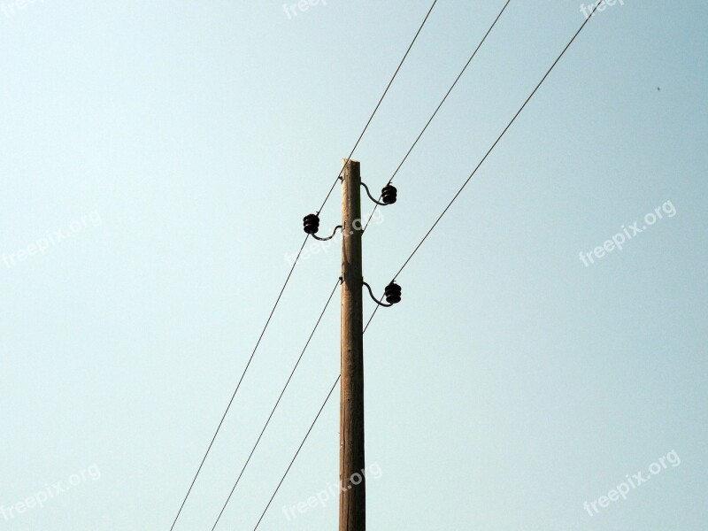 Line Power Line Power Poles Mast Phone