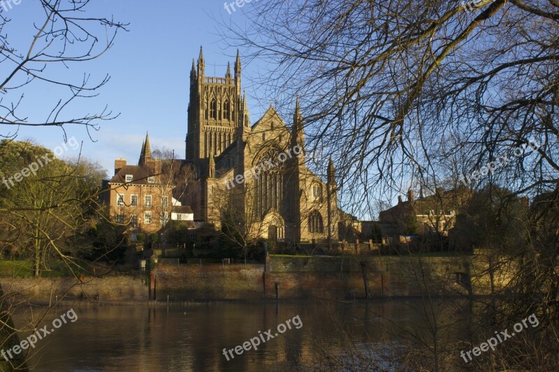 Worcester Cathedral Architecture River Water