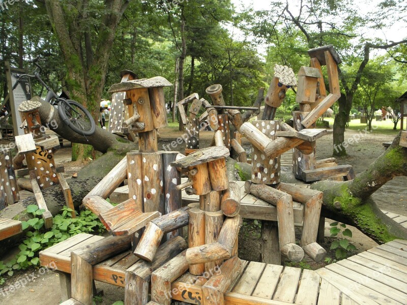 Wood Sculpture Nature Bench Chair