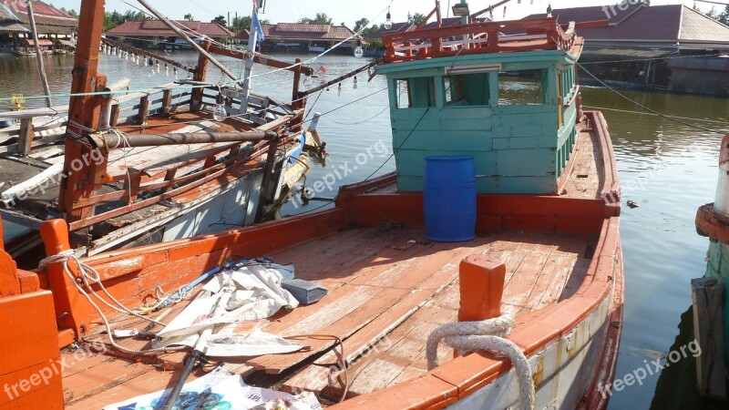 Boats Thailand Floating Market Hua Hin Free Photos