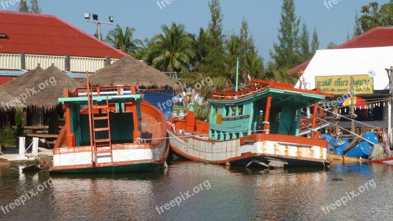 Floating Market Thailand Boats Hua Hin Free Photos