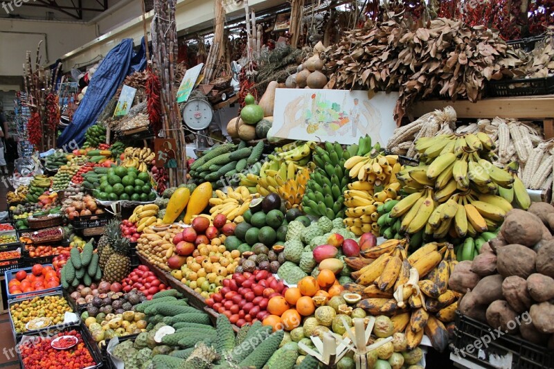 Madeira Funchal Market Vegetable Stand Fruit Stand