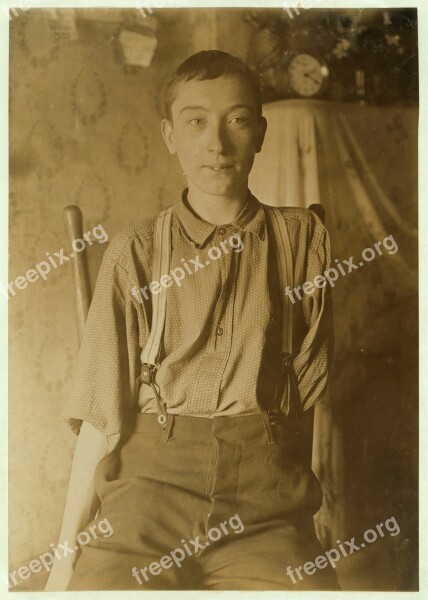 Boy Sitting Child Historic People