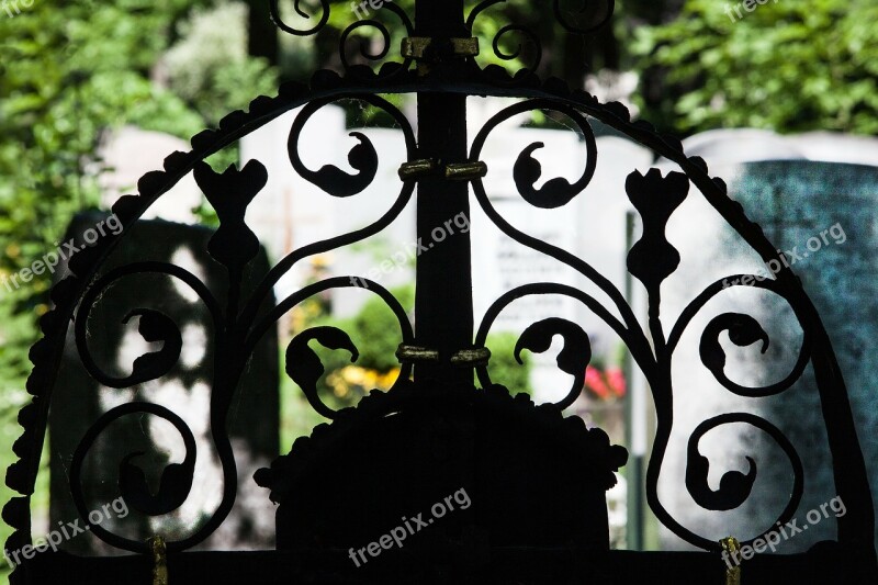 Arch Wrought Iron Gilded Graves Cemetery