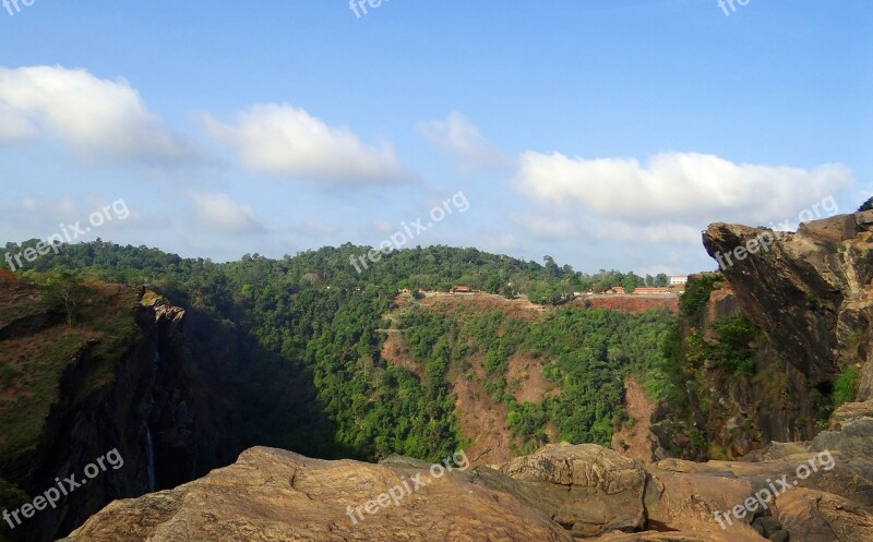 Jog Falls Western Ghats Waterfall Cliff Karnataka