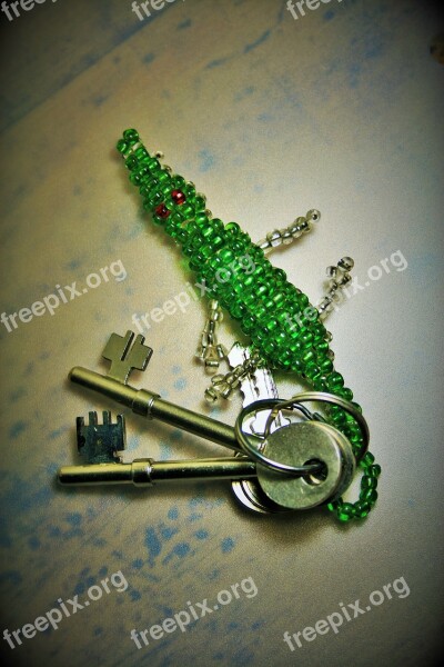 Bunch Of Keys Key Ring Keys Green Beads