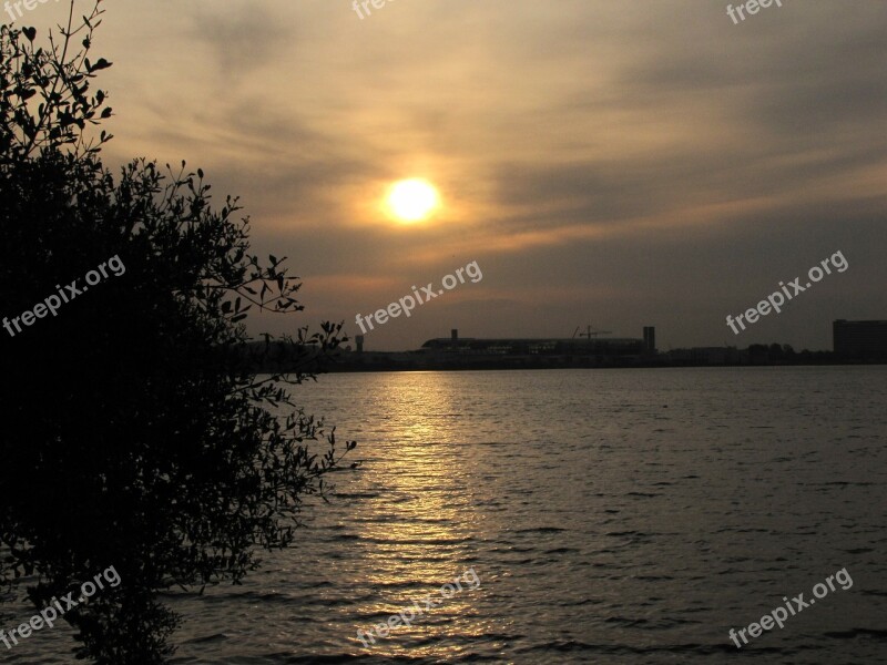 Sunset Mar Rio De Janeiro Brazil Sky