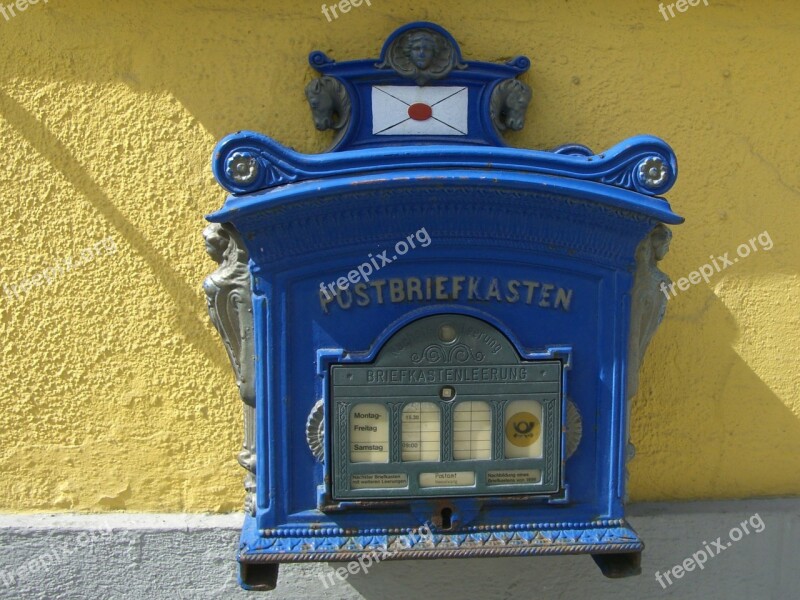 Post Mail Box Nostalgia Mailbox Blue Letter Boxes