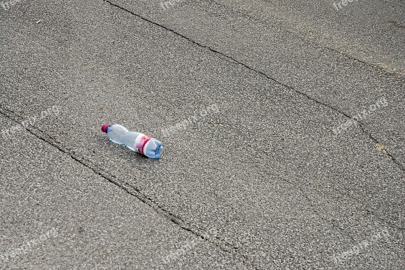 Road Asphalt Bottle Plastic Cracks