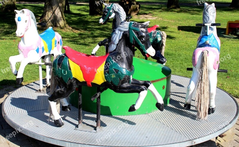 Carousel Horses Children's Playground Landscape Sitterdorf