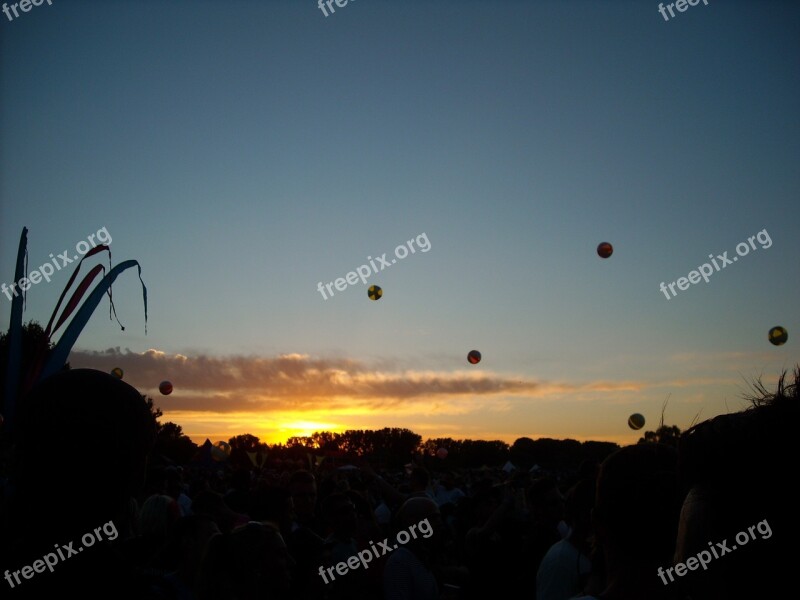 Sunset Festival Techno Landscape Twilight