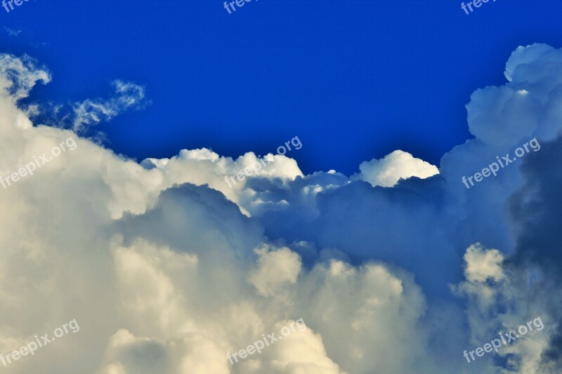 White Cumulus Sky Blue Cloud White