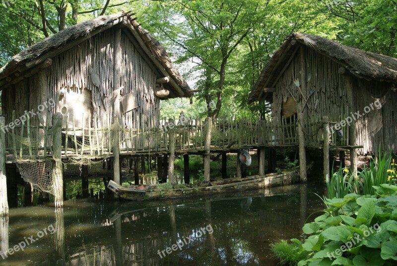 Stilt Houses Cottages Scale Water Forest