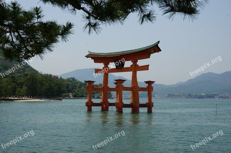 Sea Japan Hiroshima Miyajima Itsukushima Shinto Shrine