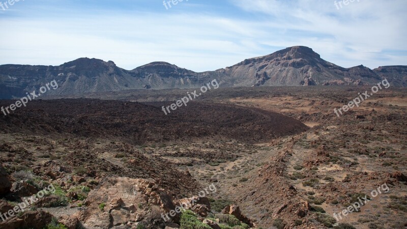 Nature Volcano Pico Del Teide Lava Flow Cold