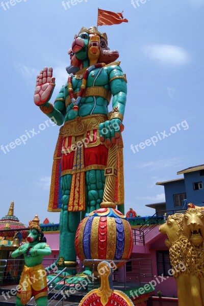 Statue Temple Hanuman Monkey-god Panchamukhi Hanuman