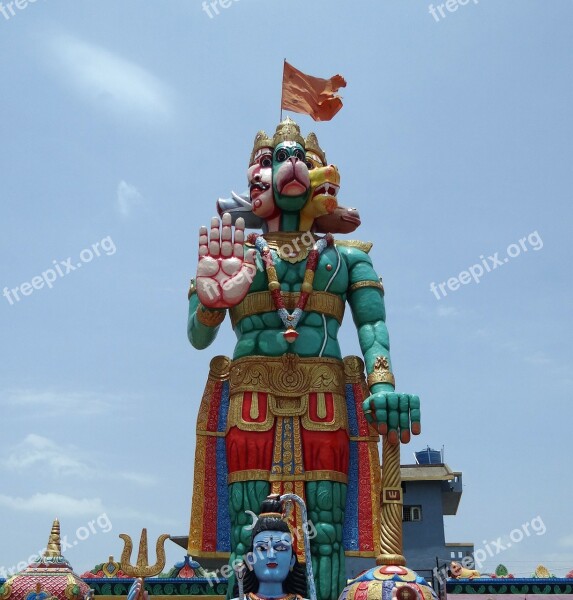 Statue Temple Hanuman Monkey-god Panchamukhi Hanuman