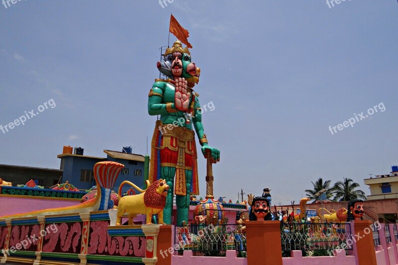 Statue Temple Hanuman Monkey-god Panchamukhi Hanuman