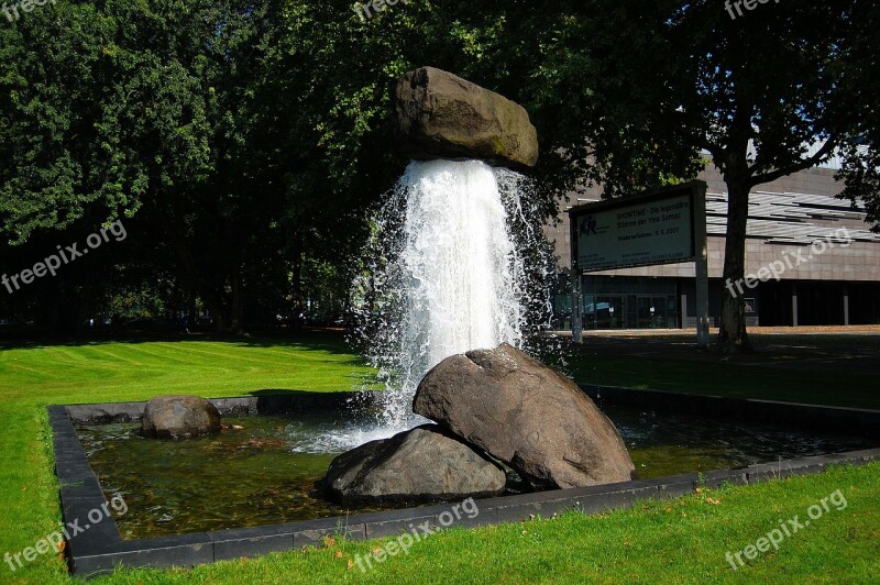 Fountain Water Rock Stone Meadow