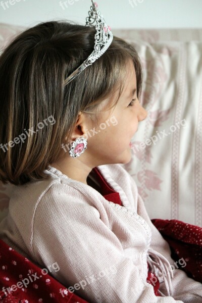 Little Girl Princess Profile Face Smile