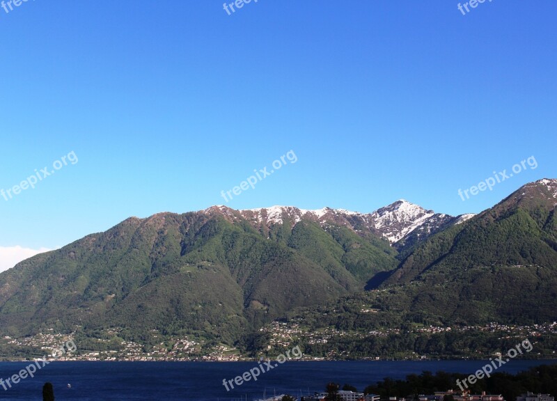 Panorama Locarno Lago Maggiore Raindrop Mountains