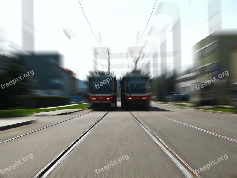 City Traffic Traffic Tram Trails Motion