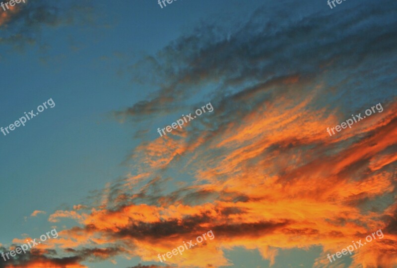 Orange Clouds Clouds Orange Sunset Bright