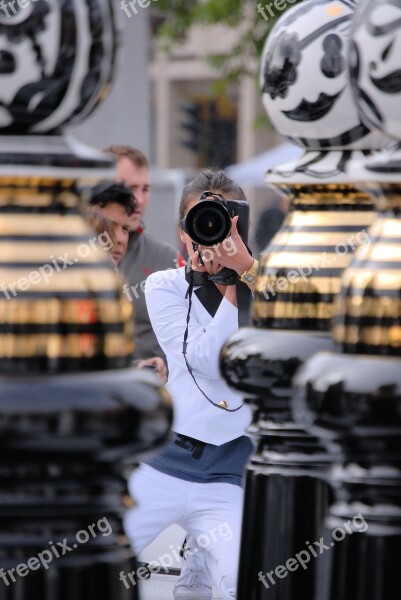 Photographer Trafalgar Square Chess Black White