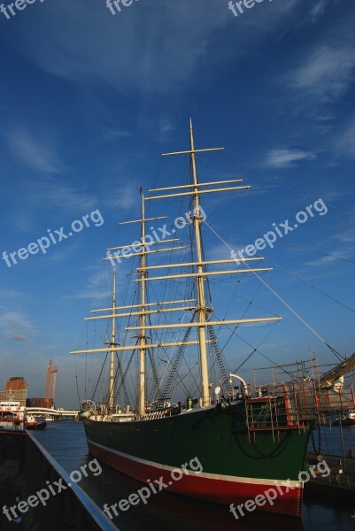 Rickmers Sailing Vessel Elbe Hamburg Ship