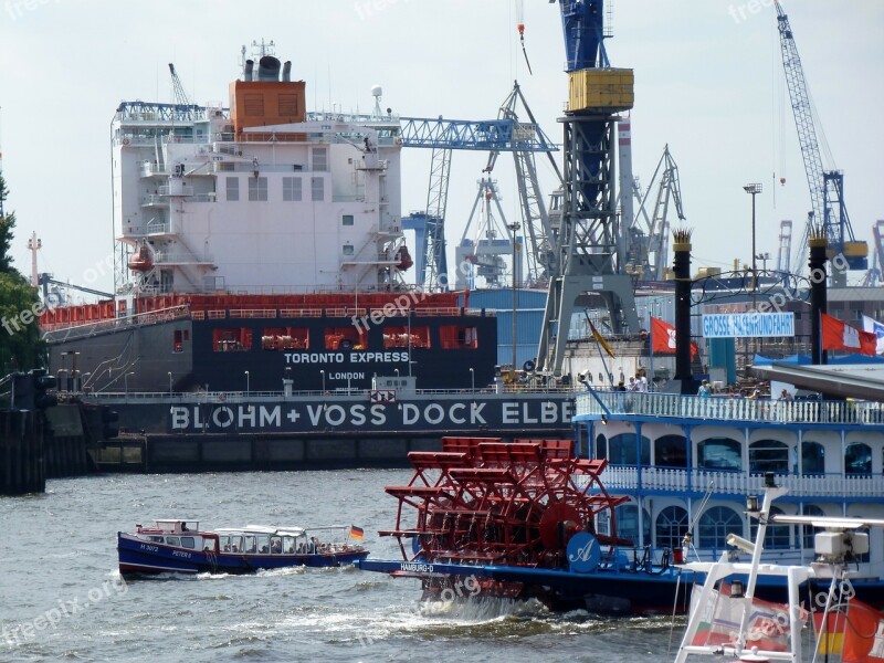 Hamburg Port Boats Port City Elbe