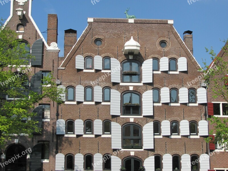 Amsterdam Canal House Building Construction Art