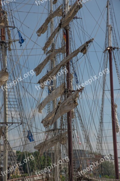 Rigging Sailing Vessel Boat Mast Sail Sun