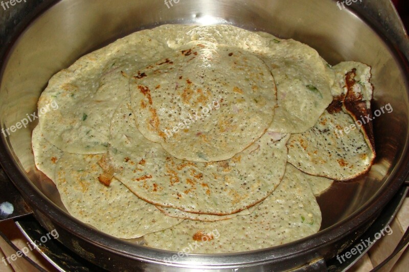 Dosa Pancakes Food Cuisine South Indian