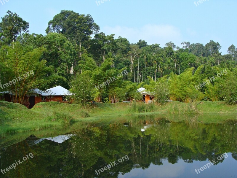 Holiday Home Resort Greenery Pond Reflection