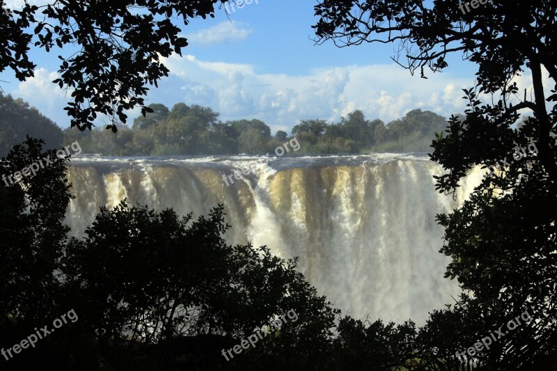 Victoria Falls Waterfall Zambezi Zimbabwe Spray