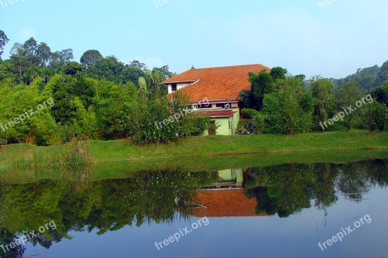 Holiday Home Resort Greenery Pond Reflection