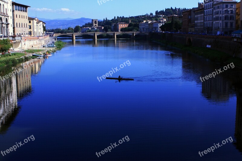 Italy Florence Arno River Rowing