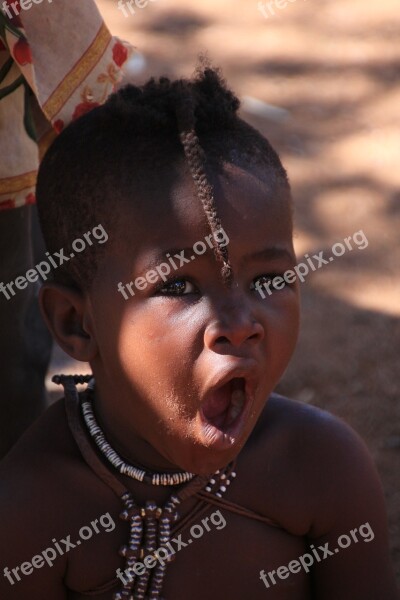 Namibia Child Black Color Himba