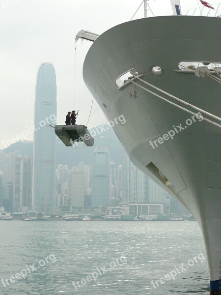 Ship Hong Kong Skyscraper Suspended Free Photos